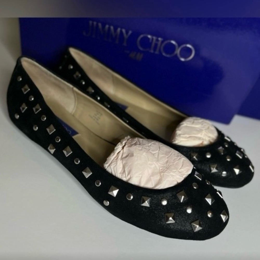 Jimmy Choo+H&M collaboration studded flats